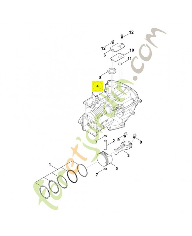 Carter de vilebrequin 0004-020-2100. Pièce détachée Stihl / Vicking