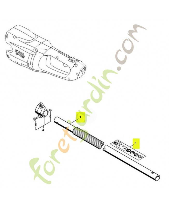 Tube complet ø 25.4 mm
