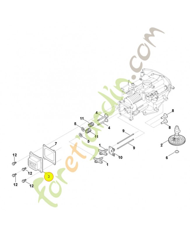 Couvre soupape 0004-025-1100. Pièce détachée Stihl / Vicking