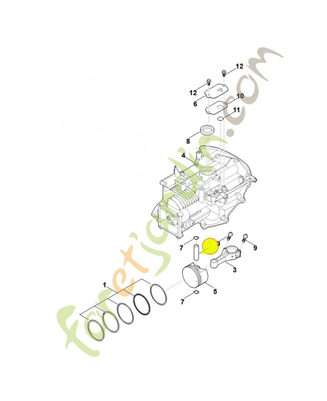Axe de piston 0004-034-1500. Pièce détachée Stihl / Vicking