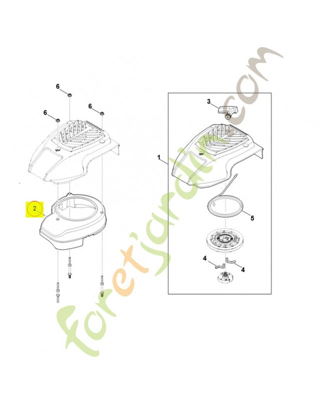 Carter de ventilateur 0004-084-1000. Pièce détachée Stihl / Vicking