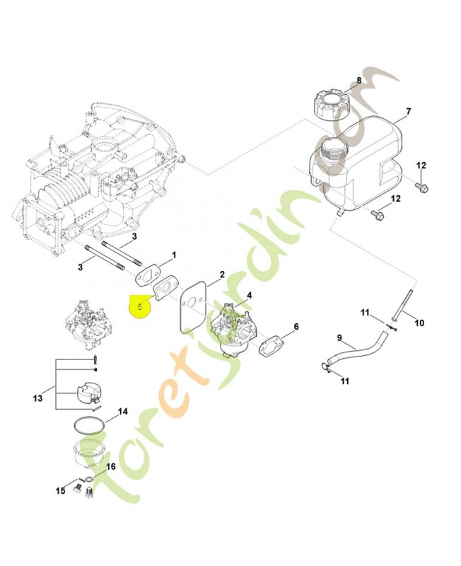 Plaque intermédiaire 0004-122-0700. Pièce détachée Stihl / Vicking