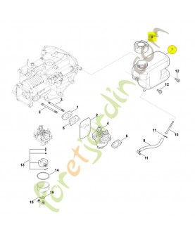 Réservoir d'essence 0004-350-0400. Pièce détachée Stihl / Vicking