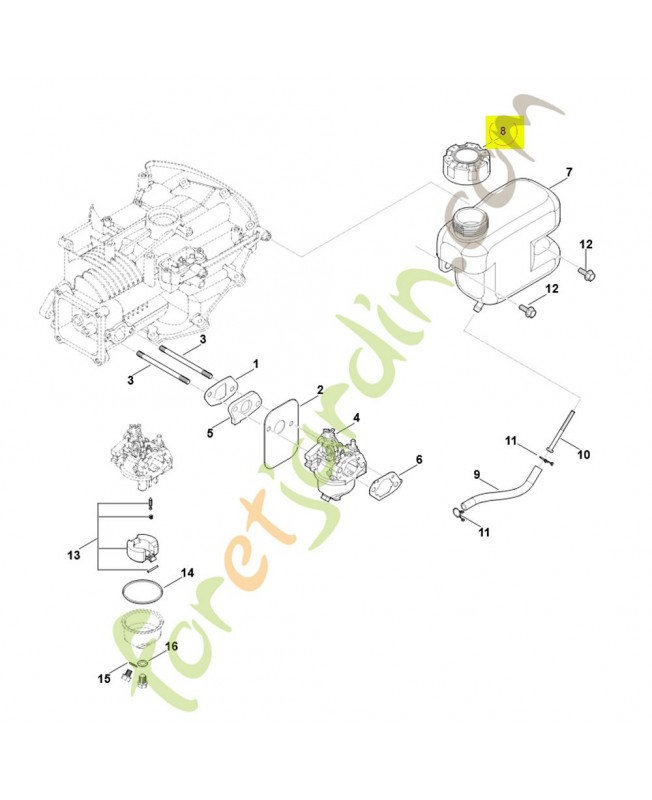 Bouchon de réservoir 0004-353-0500. Pièce détachée Stihl / Vicking