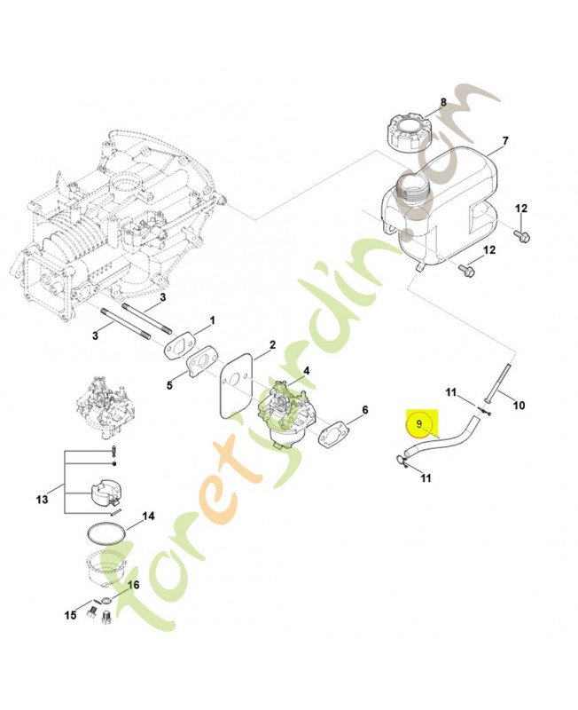 Tuyau 0004-358-0800. Pièce détachée Stihl / Vicking