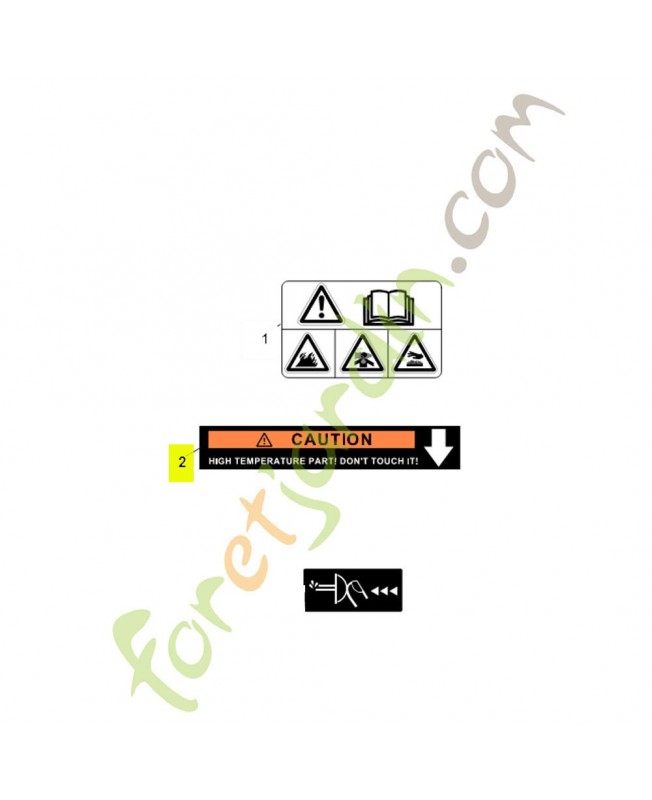 Autocollant avertissement 0004-967-7501. Pièce détachée Stihl / Vicking