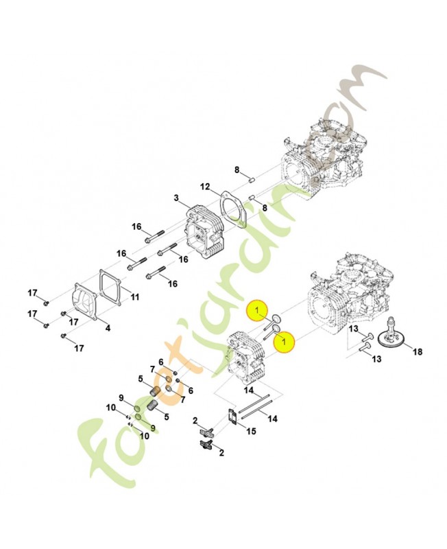 Jeu de soupapes 0004-007-1005. Pièce détachée Stihl / Vicking