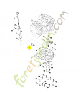 Bouchon fileté de vidange d'huile 0004-021-4801. Pièce détachée Stihl / Vicking