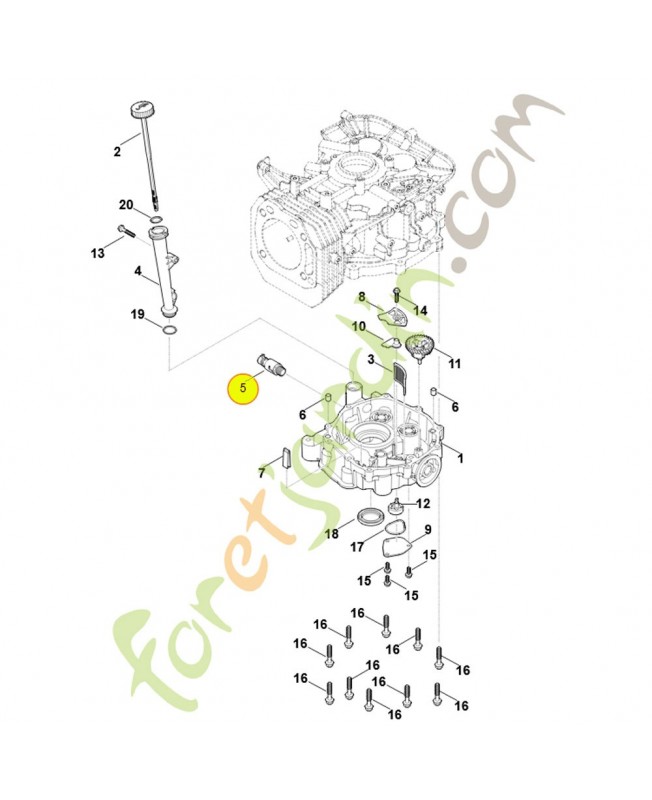 Bouchon fileté de vidange d'huile 0004-021-4801. Pièce détachée Stihl / Vicking