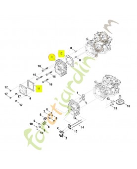 Culasse 0004-025-0500. Pièce détachée Stihl / Vicking