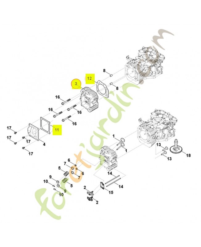 Culasse 0004-025-0500. Pièce détachée Stihl / Vicking