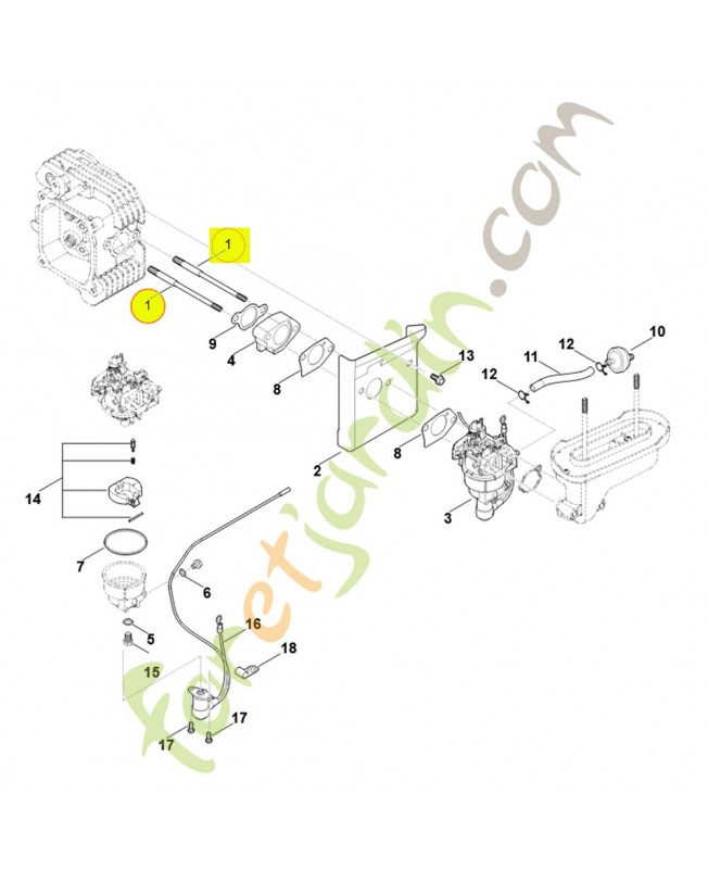 Boulon 0004-025-9001. Pièce détachée Stihl / Vicking