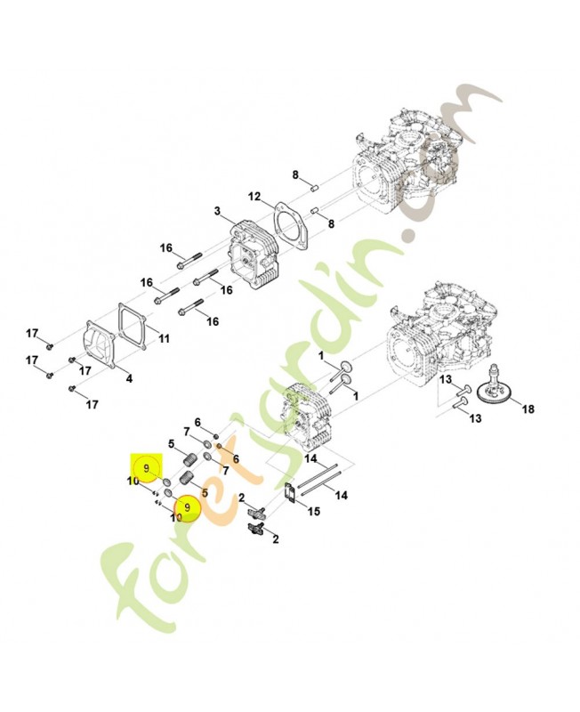 Coupelle de ressort 0004-025-3002. Pièce détachée Stihl / Vicking