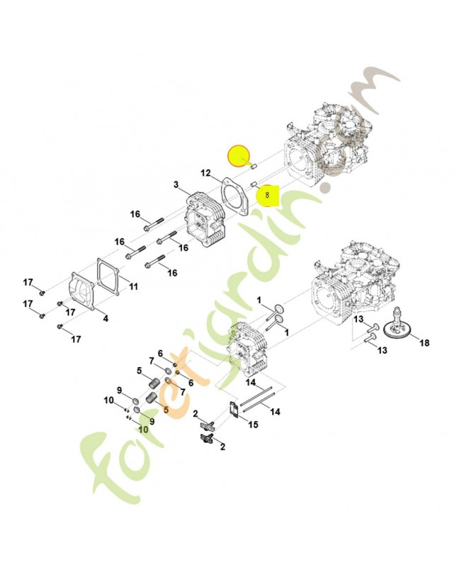 Goupille d'ajustage 0004-028-0801. Pièce détachée Stihl / Vicking