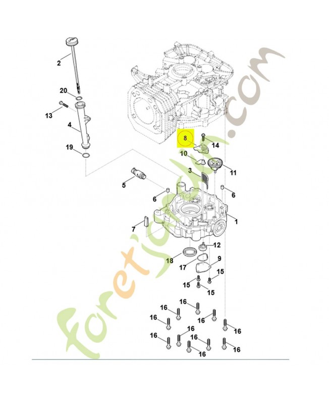 Recouvrement 0004-028-2900. Pièce détachée Stihl / Vicking