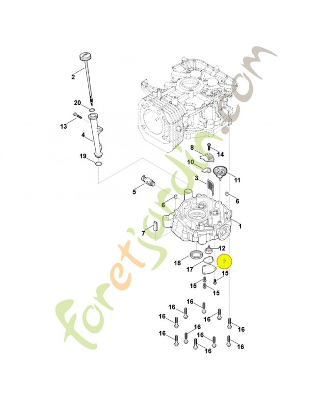 Recouvrement 0004-028-2901. Pièce détachée Stihl / Vicking