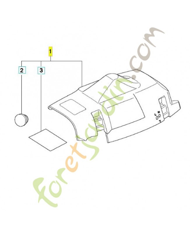 Capot cylindre 537010102. Pièce de rechange Husqvarna
