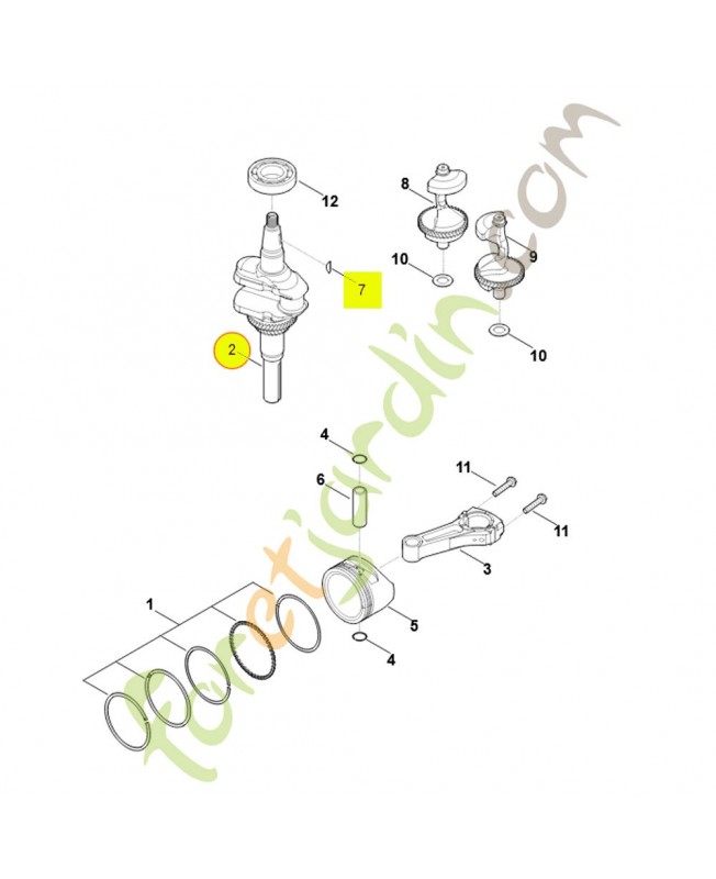 Vilebrequin 0004-030-0401. Pièce détachée Stihl / Vicking