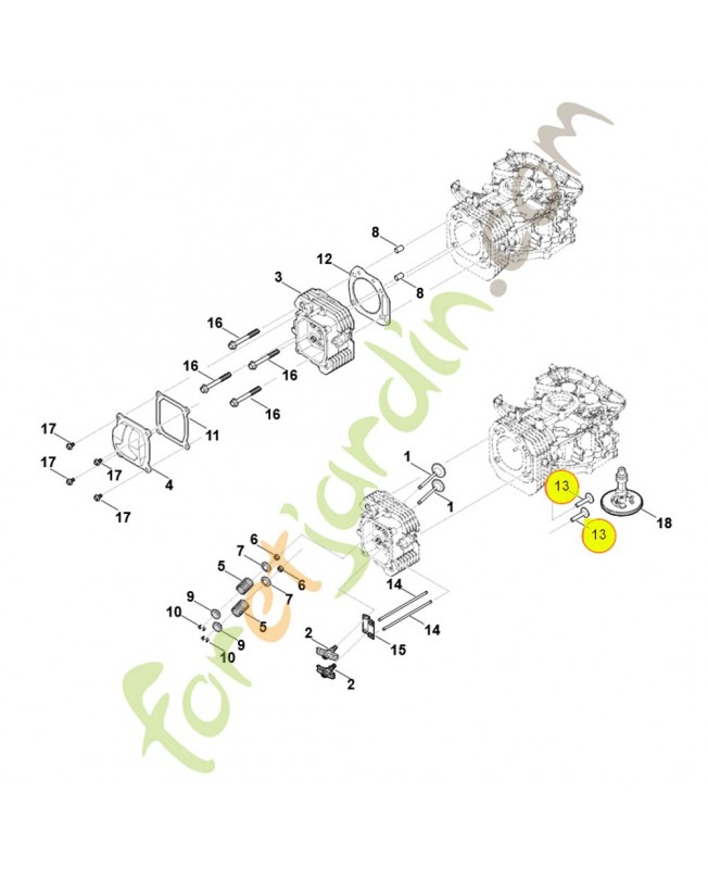 Poussoir de soupape  0004-038-0102. Pièce détachée Stihl / Vicking