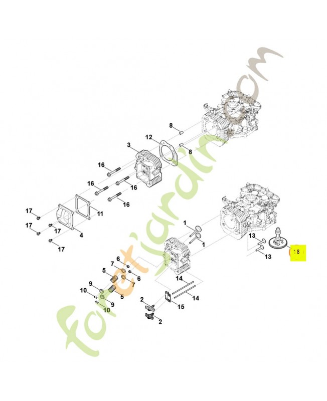 Arbre à cames 0004-038-1400. Pièce détachée Stihl / Vicking