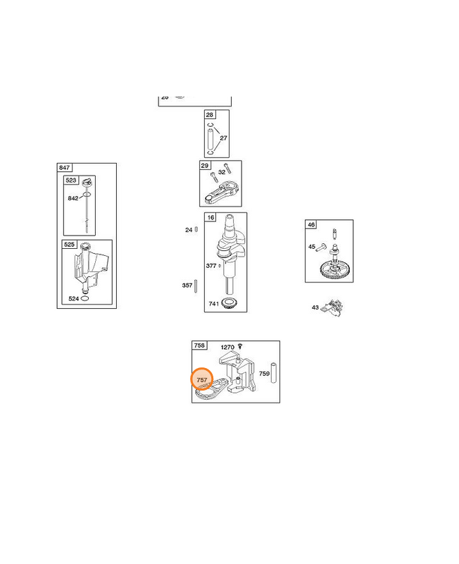 Bielle 794122  Briggs & Stratton Remplace référence 00030002049