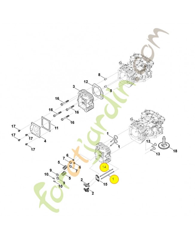 Poussoir de culbuteur 0004-038-2601. Pièce détachée Stihl / Vicking