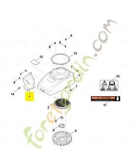 Déflecteur d'air 0004-087-3601. Pièce détachée Stihl / Vicking