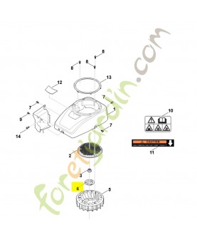 Tôle intermédiaire 0004-087-7700. Pièce détachée Stihl / Vicking