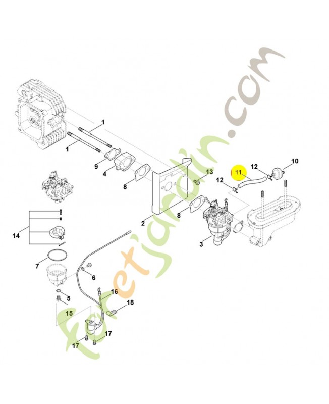 Tuyau 0004-358-0801. Pièce détachée Stihl / Vicking