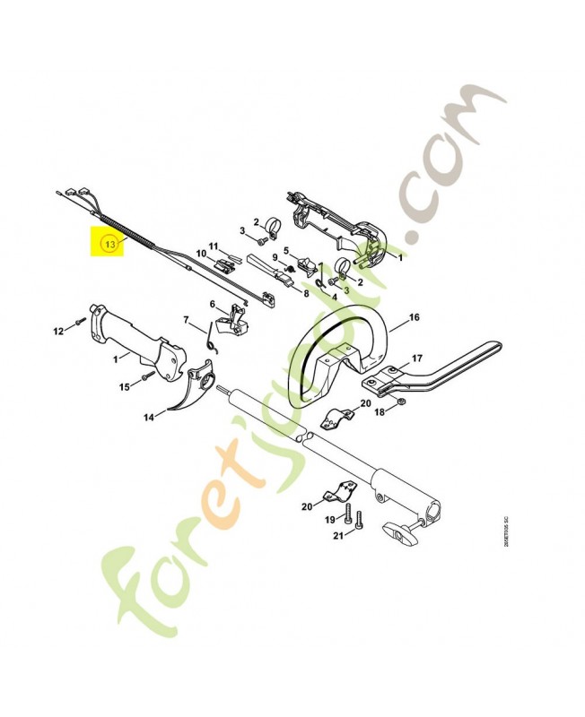 Cable commande des gaz 4137-180-1108. Pièce de rechange Sithl / Vicking 