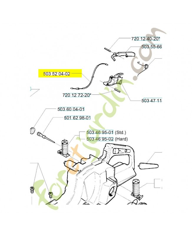Câble d'accelération 503520402 - Pièce de détachée Husqvarna Câble d'accelération 503520402 - Pièce de détachée Husqvarna