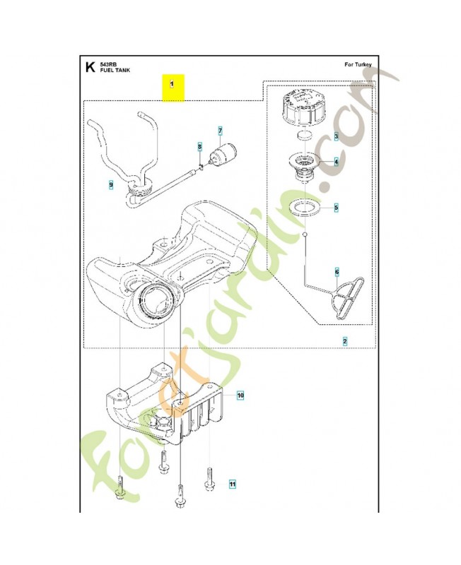 Réservoir 577509806. Pièce détachée Husqvarna