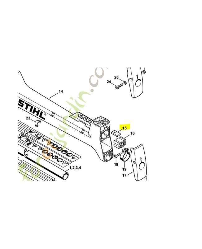 Ecrou quatre pans 4128-791-9800. Pièce de rechange Sithl / Vicking