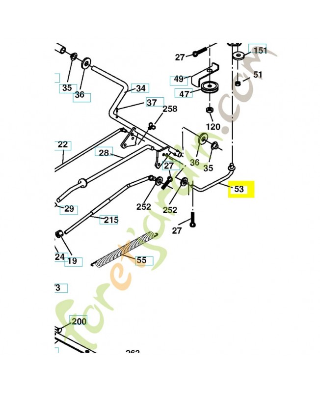 Tige de tension poulie 532199652. Pièce de rechange Husqvarna Tige de tension poulie 532199652. Pièce de rechange Husqvarna