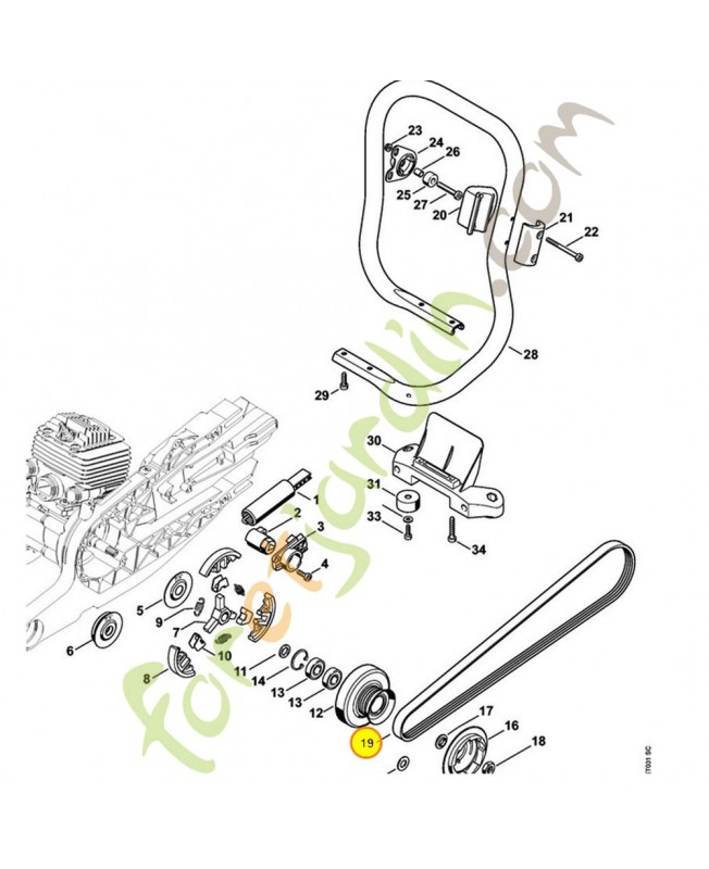 Courroie poly-4 pk-998-lb 9490-000-7915. Pièce détachée Stihl / Vicking