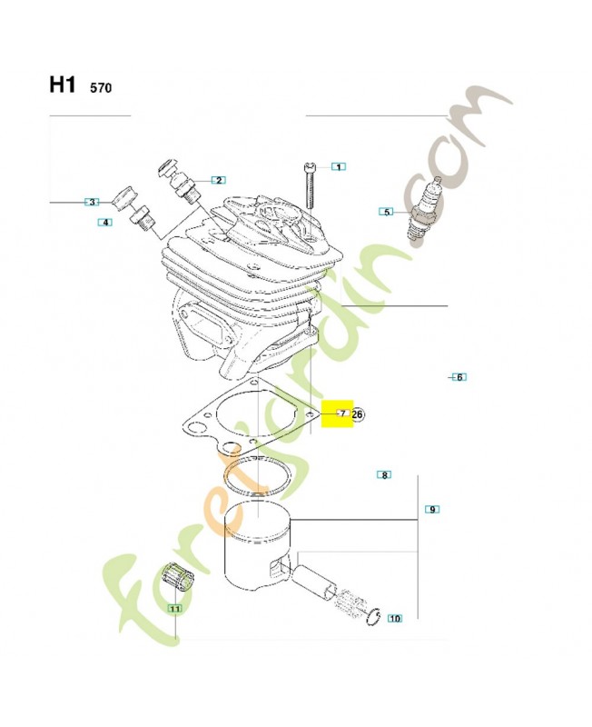 Joint de cylindre 537208001. Pièce de rechange Husqvarna