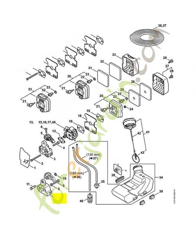 Bride intermédiaire 4137-121-1600. Pièce de rechange Sithl / Vicking