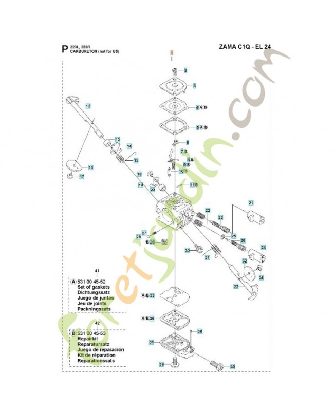 Carburateur 588171156. Pièce de rechange Husqvarna