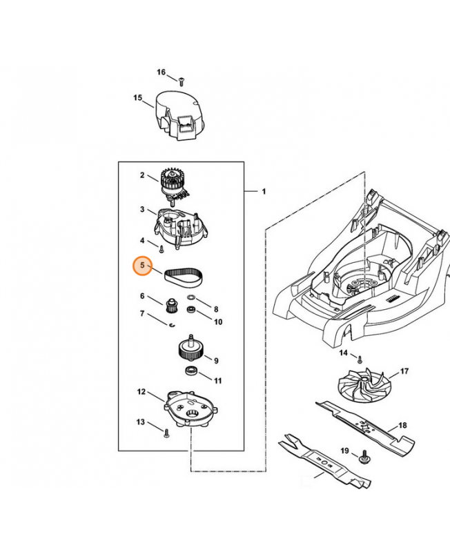 Courroie crantée Stihl ref. 6338-764-0901 Remplace référence 63387640900