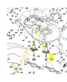 Palier de lame nu droit 581650501. Pièce de rechange Husqvarna