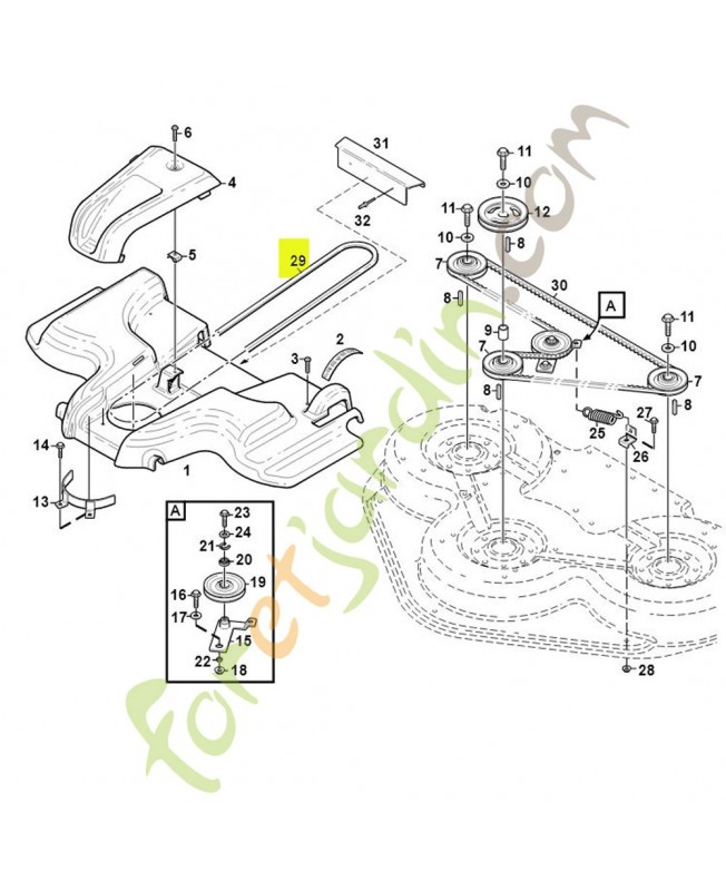 Courroie tracteur/plateau