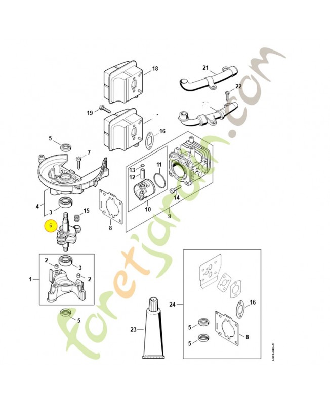Vilebrequin hs 82/87 4237-030-0404. Pièce de rechange Sithl / Vicking