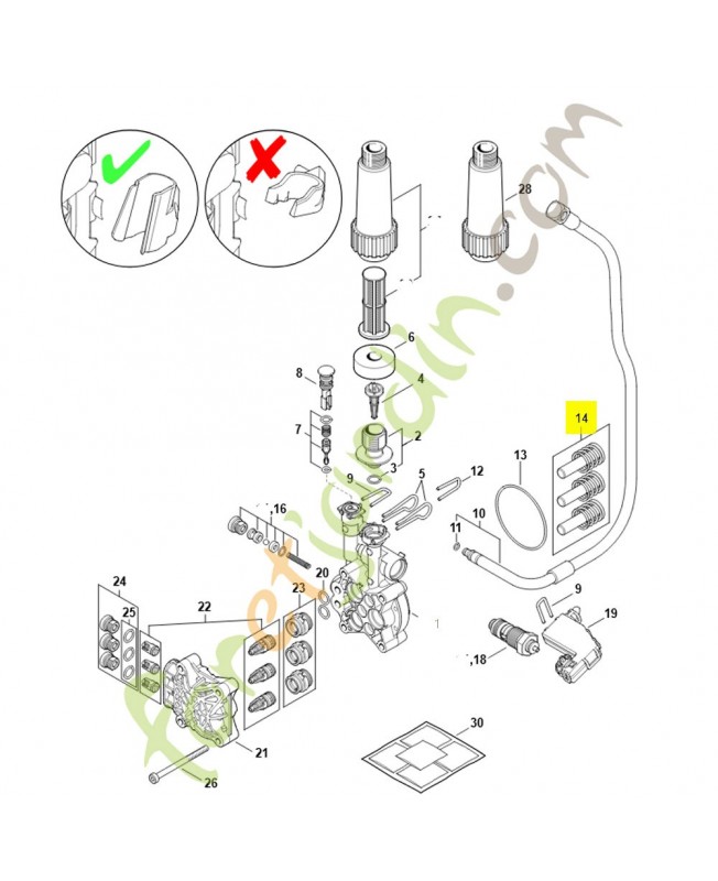 Jeu de pistons 4950-760-7001. Pièce détachée Stihl / Vicking