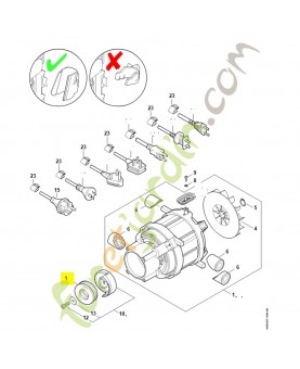 Roulement rainuré à billes 30x60x21 9507-003-0633. Pièce détachée Stihl / Vicking