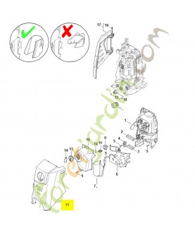 Capot re 130 4950-700-2104. Pièce détachée Stihl / Vicking
