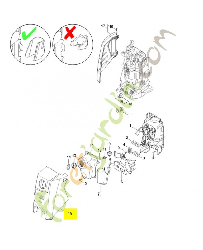 Capot re 130 4950-700-2104. Pièce détachée Stihl / Vicking