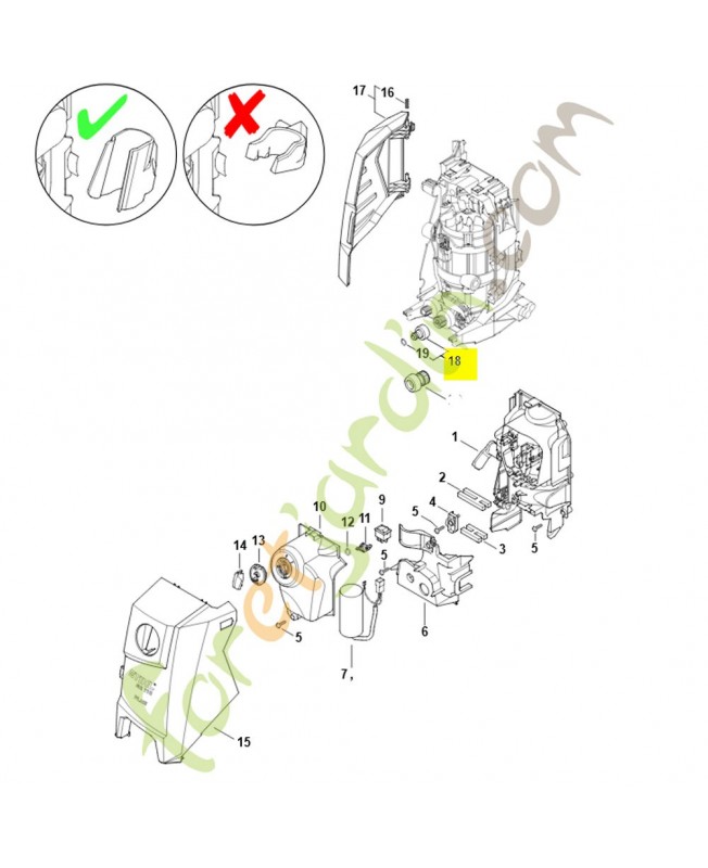Raccord pour tuyau flexible 4950-700-7300. Pièce détachée Stihl / Vicking