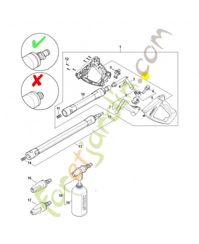 Poignée 4930-500-6609. Pièce détachée Stihl / Vicking