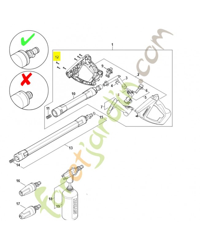 Vis cylindrique is-p3x15 9074-477-2308. Pièce détachée Stihl / Vicking