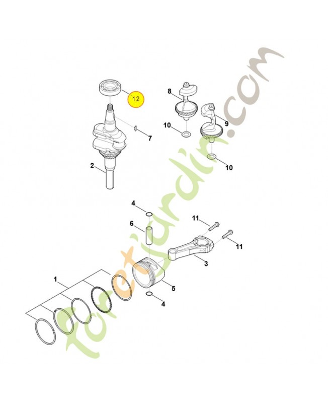 Roulement rainuré à billes 0004-984-0500. Pièce détachée Stihl / Vicking
